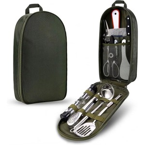 Équipement de cuisine de camping certifié BSCI, ensemble d'ustensiles de cuisson de camping, sac de cuisine portable pour pique-nique, appareils de barbecue pour feu de camp - Product Image 1