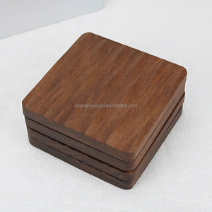 Nouveau Style carré mince chêne hêtre en bois artisanat tasse tapis écologique Logo personnalisé noyer cerisier bois caboteur - Product Image 5