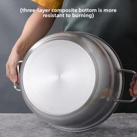 Yolecen Acier Inoxydable Triple Couche Soupe Vapeur Induction Cuisinière Pot Composite Fond Double Épaissie Pot À Soupe