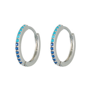 Cuff Earrings Blue Gradient Micro Inlaid Zirconium Copper Alloy Geometric Design Fashion Jewelry EA14925 - Product Image 5
