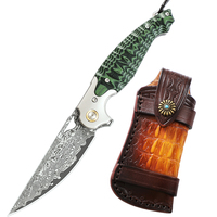 Couteau pliant artisanal en acier Damas du Japon, manche G10, acier inoxydable, pour survie tactique en extérieur, camping, personnalisable OEM