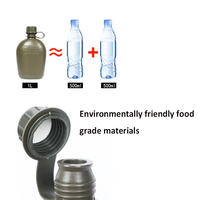Bouteille d'eau en acier inoxydable camouflage, gourde de survie en plein air, tasse pour le camping et la randonnée