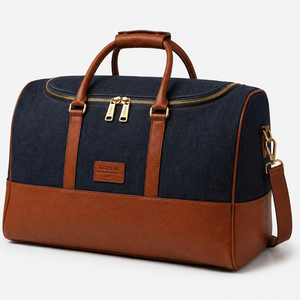 Sac de voyage en cuir PU pour hommes, sac à bandoulière de grande capacité, sac à bagages de voyage d'affaires, sangle réglable - Product Image 3
