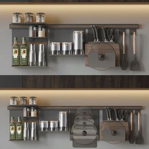 OEM thông minh tủ bếp phụ kiện hiện đại công cụ lưu trữ giá thông minh treo tường gia vị Giá nhôm hợp kim lưu trữ giá - Product Image 6