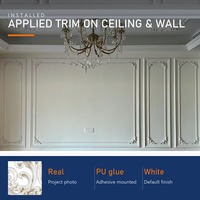 Moulures de plafond personnalisées en PU sculpté, avec roseau de plafond, grand panneau rond ou carré de 27-180 cm, OEM