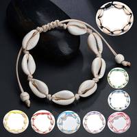Usine fait à la main bohème été plage tissé corde blanc coquille Bracelet perlé réglable blanc naturel coquille Bracelet