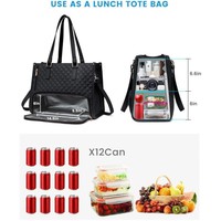 Bolsas Térmicas para Almuerzo 2 en 1 con Logotipo Personalizado, Bolsa para Portátil de 15.6 Pulgadas para Hombre, Bolsa de Trabajo Acolchada, Bolsa Térmica Grande para Mujer