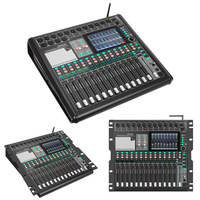 Console de mixage audio numérique professionnelle 20 canaux avec faders motorisés, écran tactile, contrôle WiFi, effets DSP pour système de studio en direct