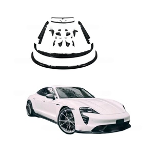Accessoires de modification <span class=keywords><strong>Techart</strong></span> pour <span class=keywords><strong>Porsche</strong></span> TAYCAN : Lame avant, Lame arrière, Aileron de coffre et Aileron de vent en fibre de carbone - Product Image 1