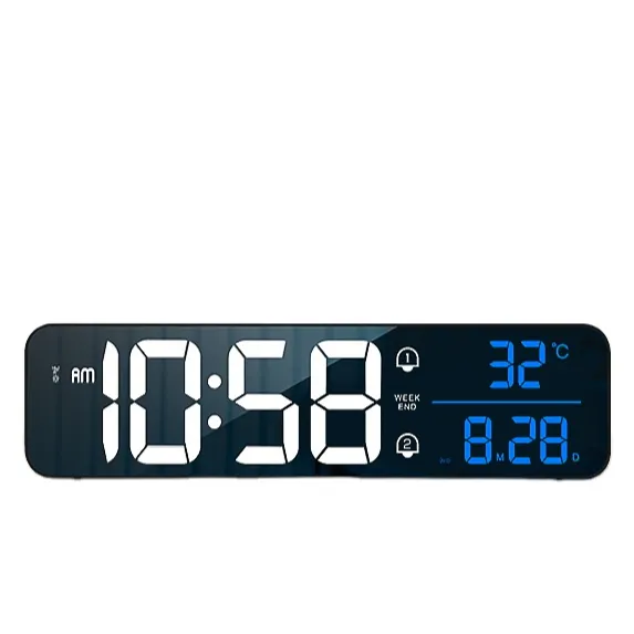 Rechargeable LED Digital Music Mirror Alarm Clock.