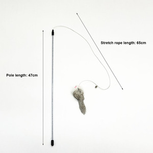 Jouets pour chat fil teaser chat bâton plumes résistant aux morsures <span class=keywords><strong>et</strong></span> aux rayures avec cloche chat auto salut jouets - Product Image 1