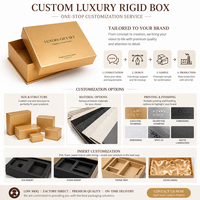Boîte de luxe en carton rigide doré avec logo personnalisé imprimé, pour bijoux, montres, cosmétiques, grande boîte à deux pièces avec couvercle et base
