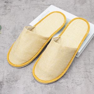 Chaussons américains unisexes, confortables, écologiques, jetables et antidérapants pour l'intérieur, en lin lavable et bon marché. - Product Image 5