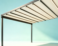 Auvent rétractable motorisé écologique, structure en aluminium, PVC |   Télécommande étanche, anti-corrosion, anti-rongeurs