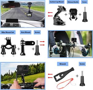 Étui en silicone étanche populaire, support de vélo à ventouse, kit d'accessoires de voyage, <span class=keywords><strong>sac</strong></span> pour GoPro Hero 13 12 11 10 9, noir - Product Image 5