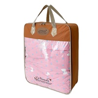 Sac d'emballage en PVC transparent avec logo personnalisé, poignée, fermeture éclair et cordon long pour couettes, couvertures, draps et articles ménagers