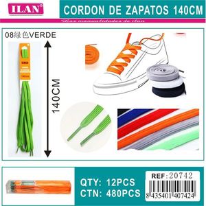 Laccio per scarpe Ilan 140 cm, piatto, verde, per sneakers - Product Image 3