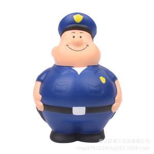 ของเล่นบีบอัดรูปตำรวจการ์ตูน ทำจากโฟม PU นุ่ม บรรเทาความเครียด ตกแต่งโต๊ะทำงาน ของขวัญส่งเสริมการขาย - Product Image 2