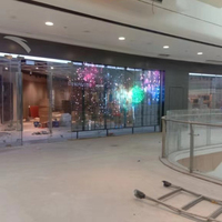 Intérieur hd vitreux p3.9 p20 vitrine de magasin publicité flexible extérieur led écran vidéo transparent pour hall