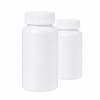 Bouteilles de pilules vides en plastique HDPE de qualité pharmaceutique avec bouchon à vis résistant aux enfants, cylindriques pour sérigraphie, pour médicaments