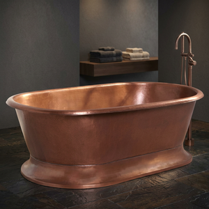 Bañera Ovalada de Cobre de Lujo Independiente, Bañera Duradera para Baño, Hotel, Villa, Artesanía India - Product Image 1