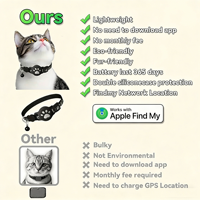 Etiquette d'identification pour animaux de compagnie personnalisable Petop, anti-perte, en silicone, compatible avec Apple Airtag, pour chats et chiens