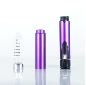Envase cilíndrico metálico morado para suero de 3 ml con tapón de rosca para cuidado personal - Product Image 1