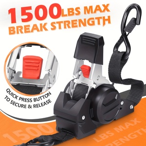 <span class=keywords><strong>Sangle</strong></span> d'<span class=keywords><strong>arrimage</strong></span> automatique en polyester 3m x 25mm auto-enroulante avec crochet en S, résistance à la rupture de 800kg pour camions, remorques, motos, vélos - Product Image 3