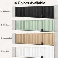 Portail coulissant en aluminium noir design, à lattes verticales alternées, sur mesure, automatique, pour portails d'allées de maisons de luxe