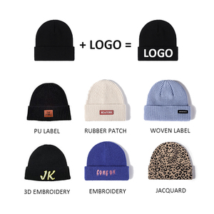 Gorro de <span class=keywords><strong>invierno</strong></span> cálido de Color sólido al por mayor <span class=keywords><strong>2023</strong></span>, gorro de punto grueso con etiqueta tejida con logotipo personalizado para mujeres y hombres - Product Image 5