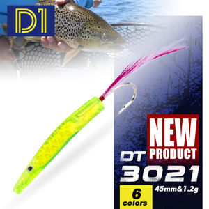 Lot de 6 leurres de pêche en forme de cuillère <span class=keywords><strong>pour</strong></span> la traîne, appâts durs en plastique 45mm/1.2g, leurres de pêche en forme de cuillère Pesca <span class=keywords><strong>Mare</strong></span> - Product Image 1