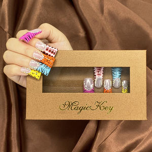 Medio 35mm forma <span class=keywords><strong>de</strong></span> pato que atrae <span class=keywords><strong>uñas</strong></span> hechas a mano brillantes Prensa en puntas francesas precioso duradero reutilizable 10PCS juego <span class=keywords><strong>de</strong></span> <span class=keywords><strong>uñas</strong></span> caseras - Product Image 3