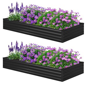 Bac à légumes surélevé galvanisé antirouille, <span class=keywords><strong>jardinière</strong></span> métallique détachable <span class=keywords><strong>pour</strong></span> la plantation de légumes et de fleurs en extérieur - Product Image 4