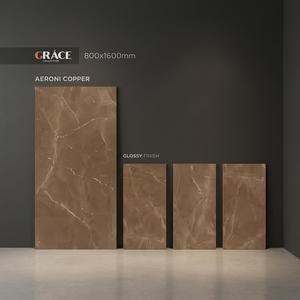 Aeroni Copper 800x1600mm Polished Porcelain Floor And Wall Tiles Copper Marble Design 80x160cm - Product Image 1