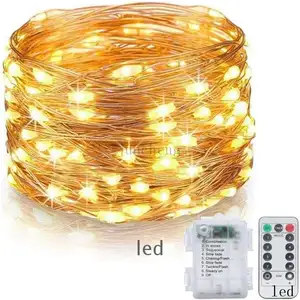 Afstandsbediening 10M 100 Led Fee Koperdraad Koperdraad Koperdecoratie Kerstpromotie Led Mini Koperdraad Led Lichtslinger 10M