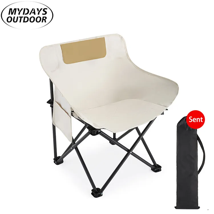 Mydays Outdoor Comfortable Portable Heavy Duty Beach Chair Lightweight Camping Moon Chairs Folding for Men Women