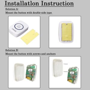 ชุดกริ่งประตูไร้สายอัจฉริยะ <span class=keywords><strong>CACAZI</strong></span> A10 พร้อมตัวส่งสัญญาณ 2 ตัว และตัวรับสัญญาณ 1 ตัว - Product Image 6