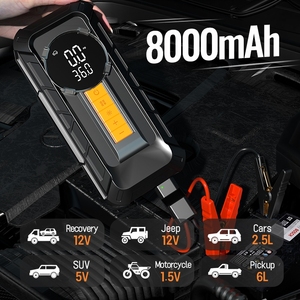 Démarreur numérique avec gonfleur de pneus et moniteur de pression des pneus, matériau ABS, pression maximale de 150 psi pour véhicules et motos - Product Image 3