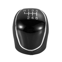 Poignée de levier de vitesses en cuir 5/6 vitesses pour Ford Focus Mondeo Kuga C-Max S-Max Galaxy 2007-2021 Noir Argent Accessoires intérieurs