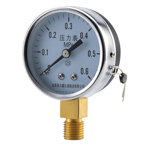 Manomètre professionnel à tube Bourdon interne en laiton <span class=keywords><strong>avec</strong></span> boîtier en fer/plastique pour systèmes hydrauliques et vapeur haute <span class=keywords><strong>pression</strong></span> - Product Image 1