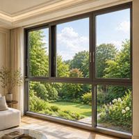 Fenêtre coulissante horizontale en alliage d'aluminium à rupture de pont thermique, étanche, insonorisée, antivol, pour appartement, salle de bain, sous-sol, extérieur