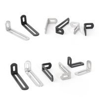 Support d'angle en acier inoxydable épais plaqué, en forme de L, noir, pour étagère, meuble en bois, angle métallique à 90 degrés