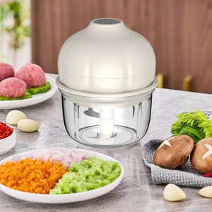 Picadora eléctrica portátil de ajo y cebolla, Mini procesador de alimentos inalámbrico resistente al agua con 3 cuchillas afiladas de acero inoxidable para uso doméstico - Product Image 1