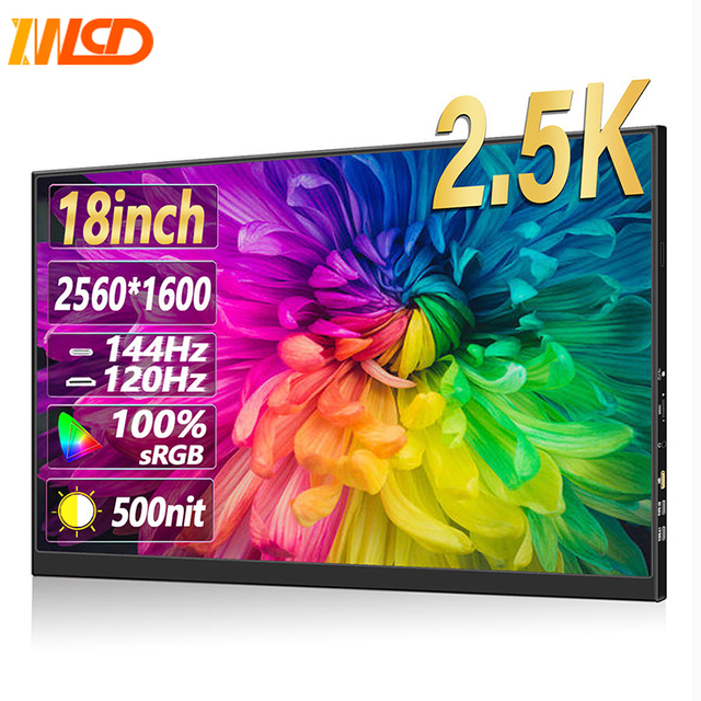 ZWBA 14 15.6 18 Inch Lcd Portable Monitor 2.5K 144HZ 120HZ Fhd Extended Laptop Screen Display Gaming Portable Monitor