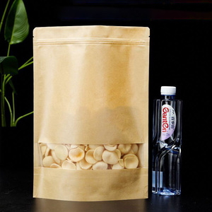 Giấy kraft đứng lên túi dây kéo với cửa sổ có thể khóa lại khóa zip đóng dấu nhiệt cho bao bì thực phẩm có thể được tùy chỉnh - Product Image 4