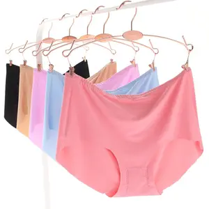 Summer hot selling traceless panties ladies one-piece type girls thin mid-waist large size panties female