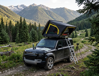 Carpa de Techo Triangular Rígida de Aluminio para Auto/SUV, 2/4 Personas, 4x4, para Campismo Todoterreno