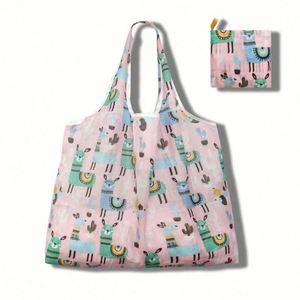 Design Wholesale Large-capacity <b>Folding</b> Shopping Bagscreative Portable Printed Handheld Storage <b>Bags</b> - Product Image 3