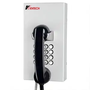 Telepon Yang Dipasang Di Dinding Telepon Cina Putih OEM Terbaru Logam Hotel KNTECH Handset Keypad Analog KNZD-05 Penjara Telepon Imnate