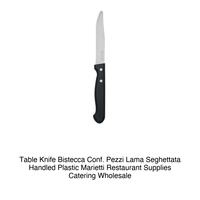 Couteau à steak Marietti, ensemble de 6 pièces, lame dentelée, manche en plastique